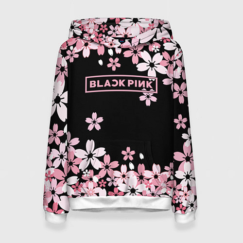 Женская толстовка Black Pink: Pink Sakura / 3D-Белый – фото 1