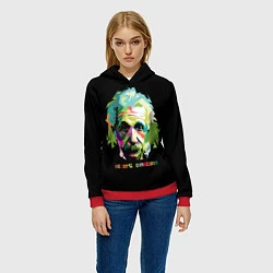 Толстовка-худи женская Albert Einstein, цвет: 3D-красный — фото 2
