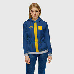 Толстовка-худи женская Fallout: Vault 101, цвет: 3D-меланж — фото 2