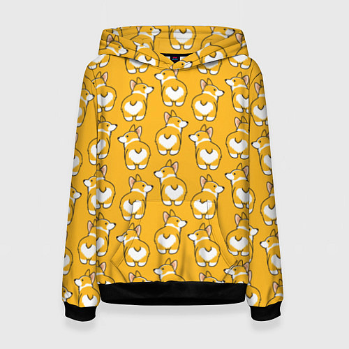 Женская толстовка Маленькие Корги / 3D-Черный – фото 1