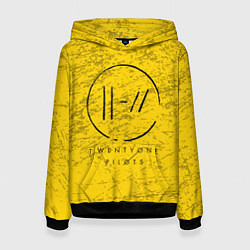 Толстовка-худи женская 21 Pilots: Yellow Grunge, цвет: 3D-черный