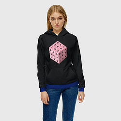 Толстовка-худи женская Black Pink Cube, цвет: 3D-синий — фото 2