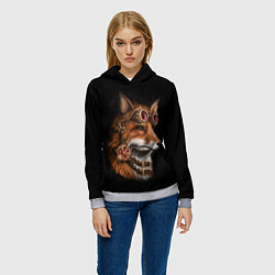 Толстовка-худи женская Королевский лис, цвет: 3D-меланж — фото 2