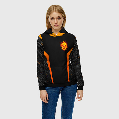 Женская толстовка Cyberpunk 2077: Samurai Style / 3D-Черный – фото 3