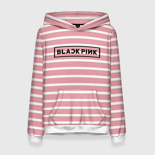 Женская толстовка Black Pink: Striped Geometry / 3D-Белый – фото 1