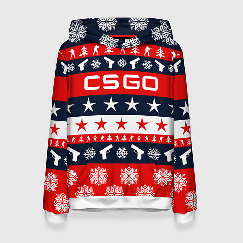 Женская толстовка CS:GO New Year / 3D-Белый – фото 1