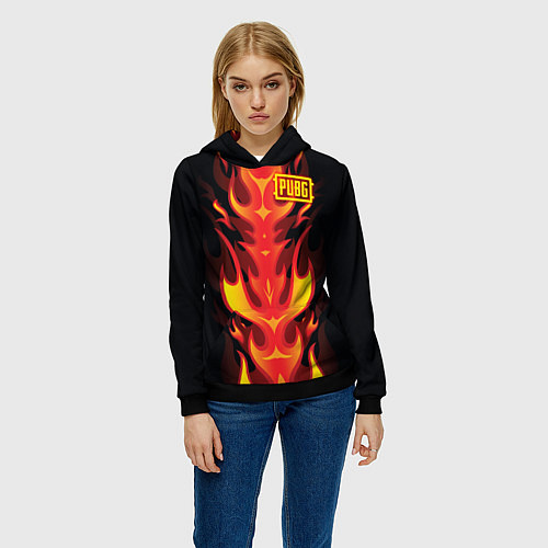 Женская толстовка PUBG: Hell Flame / 3D-Черный – фото 3