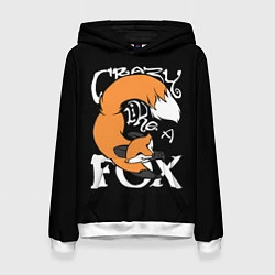 Толстовка-худи женская Crazy Like a Fox, цвет: 3D-белый