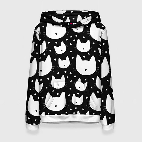 Женская толстовка Love Cats Pattern / 3D-Белый – фото 1