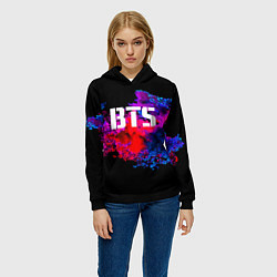 Толстовка-худи женская BTS: Colors Explode, цвет: 3D-черный — фото 2