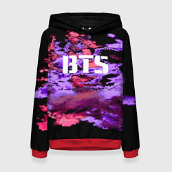 Толстовка-худи женская BTS: Black & Pink, цвет: 3D-красный