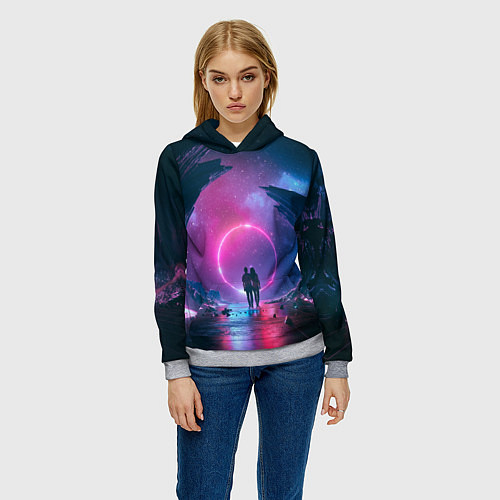 Женская толстовка Любовь в космосе / 3D-Меланж – фото 3