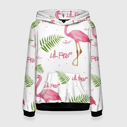 Толстовка-худи женская Lil Peep: Pink Flamingo, цвет: 3D-черный