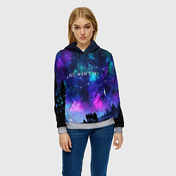 Толстовка-худи женская No Man's Sky: Space Vision, цвет: 3D-меланж — фото 2
