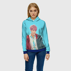Толстовка-худи женская BTS Jungkook, цвет: 3D-синий — фото 2