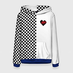 Толстовка-худи женская ФРЕНДЗОНА: Шахматы, цвет: 3D-синий
