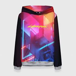 Толстовка-худи женская Cyberpunk 2077: Neon Style, цвет: 3D-меланж