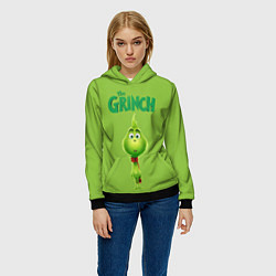 Толстовка-худи женская The Grinch, цвет: 3D-черный — фото 2