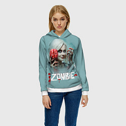 Толстовка-худи женская I Zombie, цвет: 3D-белый — фото 2