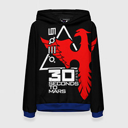 Толстовка-худи женская 30 Seconds to Mars, цвет: 3D-синий