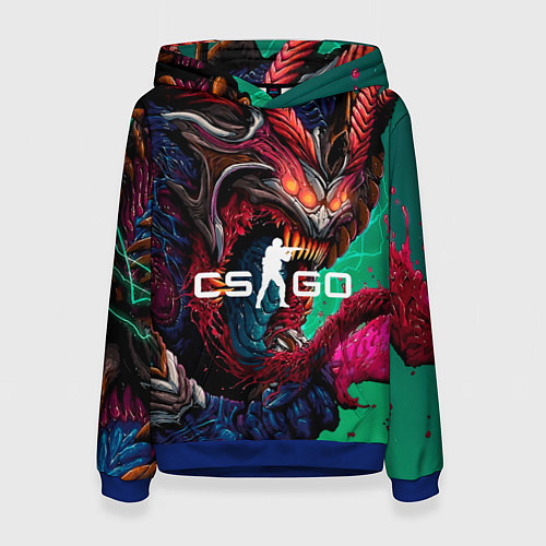 Женская толстовка CS GO hyper beast skin / 3D-Синий – фото 1