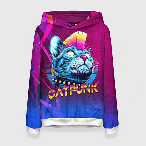Женская толстовка Котопанк / 3D-Белый – фото 1