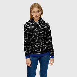 Толстовка-худи женская Sally Face: Black Pattern, цвет: 3D-синий — фото 2
