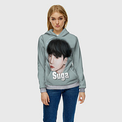 Толстовка-худи женская BTS Suga, цвет: 3D-меланж — фото 2