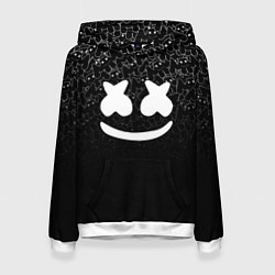 Толстовка-худи женская Marshmello Black, цвет: 3D-белый