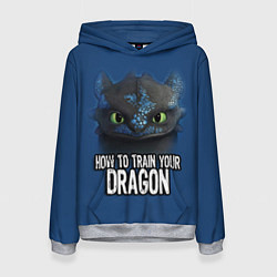 Толстовка-худи женская How to train your dragon, цвет: 3D-меланж