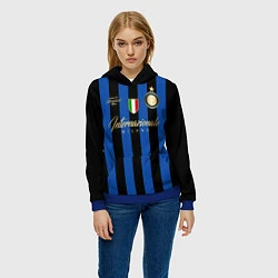 Толстовка-худи женская Internazionale Milano, цвет: 3D-синий — фото 2