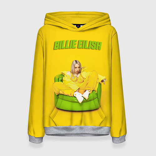 Женская толстовка Billie Eilish: Yellow Mood / 3D-Меланж – фото 1