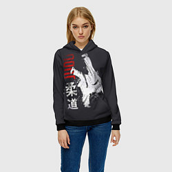 Толстовка-худи женская Judo Warrior, цвет: 3D-черный — фото 2