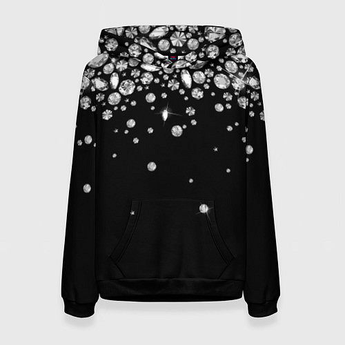 Женская толстовка Бриллиантовый дождь / 3D-Черный – фото 1