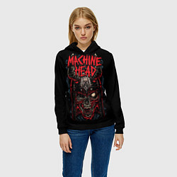 Толстовка-худи женская Machine Head: Blooded Skull цвета 3D-черный — фото 2