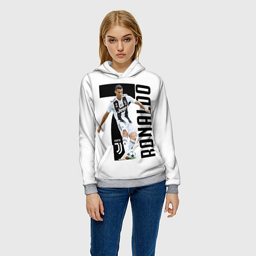 Женская толстовка Ronaldo the best / 3D-Меланж – фото 3