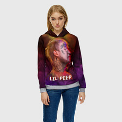 Толстовка-худи женская Lil Peep ART, цвет: 3D-меланж — фото 2
