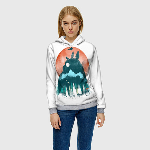Женская толстовка Лесной Тоторо / 3D-Меланж – фото 3