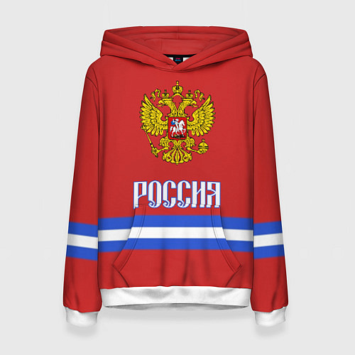 Женская толстовка Хоккей: Россия / 3D-Белый – фото 1