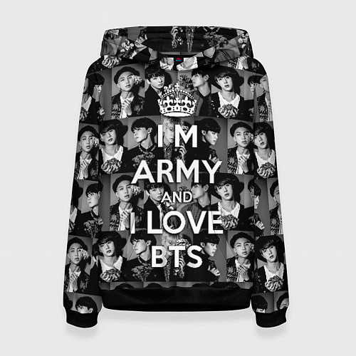 Женская толстовка I am army and I lover BTS / 3D-Черный – фото 1