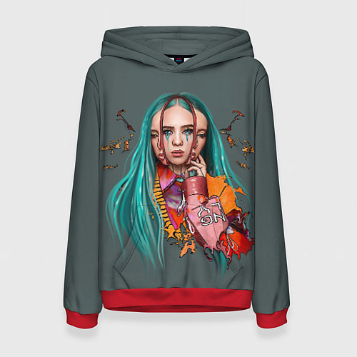 Женская толстовка BILLIE EILISH / 3D-Красный – фото 1