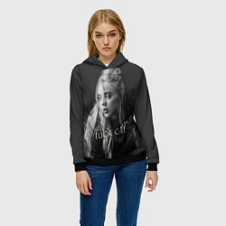 Толстовка-худи женская Billie Eilish fak off, цвет: 3D-черный — фото 2
