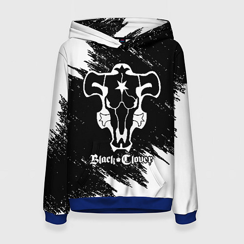 Женская толстовка ЧЁРНЫЙ КЛЕВЕР / 3D-Синий – фото 1