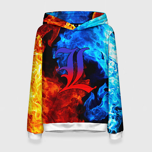 Женская толстовка L letter fire / 3D-Белый – фото 1