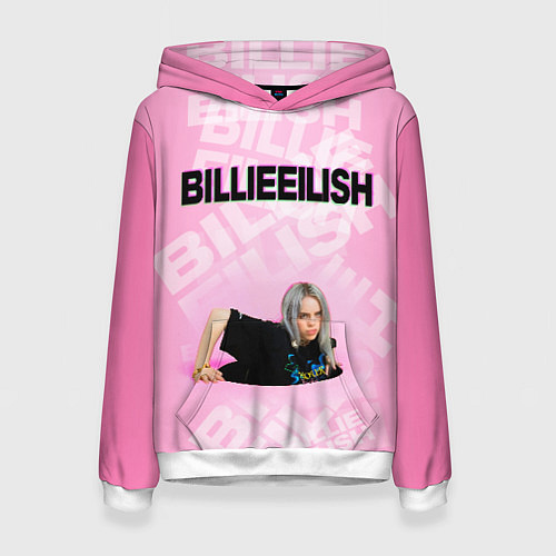 Женская толстовка Billie Eilish: Pink Mood / 3D-Белый – фото 1