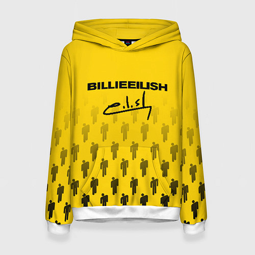 Женская толстовка Billie Eilish: Yellow Autograph / 3D-Белый – фото 1