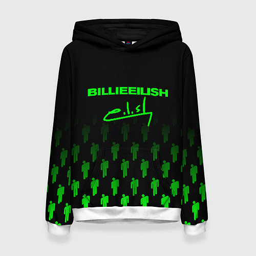 Женская толстовка Billie Eilish: Green & Black Autograph / 3D-Белый – фото 1