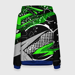 Женская толстовка Black and green corners