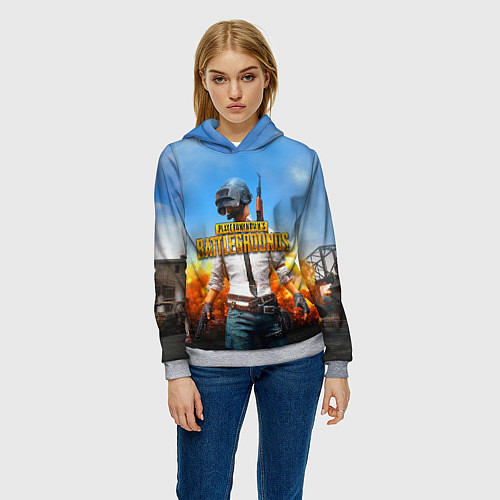 Женская толстовка PUBG / 3D-Меланж – фото 3