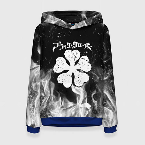 Женская толстовка ЧЁРНЫЙ КЛЕВЕР / 3D-Синий – фото 1
